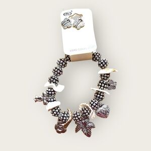 Charming Beaded Bracelet with Earrings Set